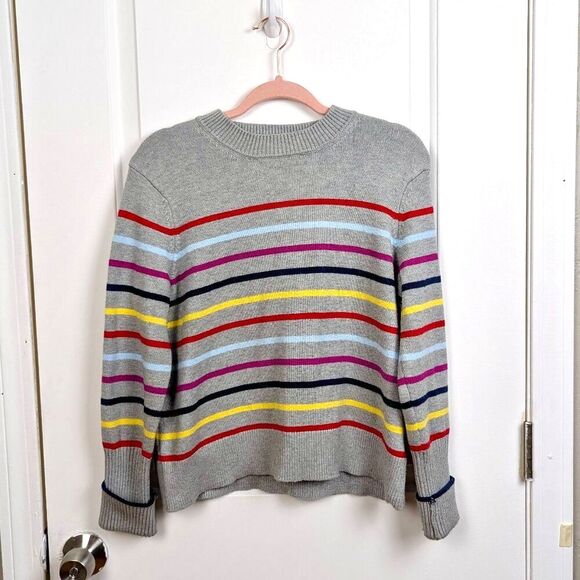 La Ligne Sweaters - La Ligne x Target | Gray Multicolor Striped Crewneck Sweater Size Medium